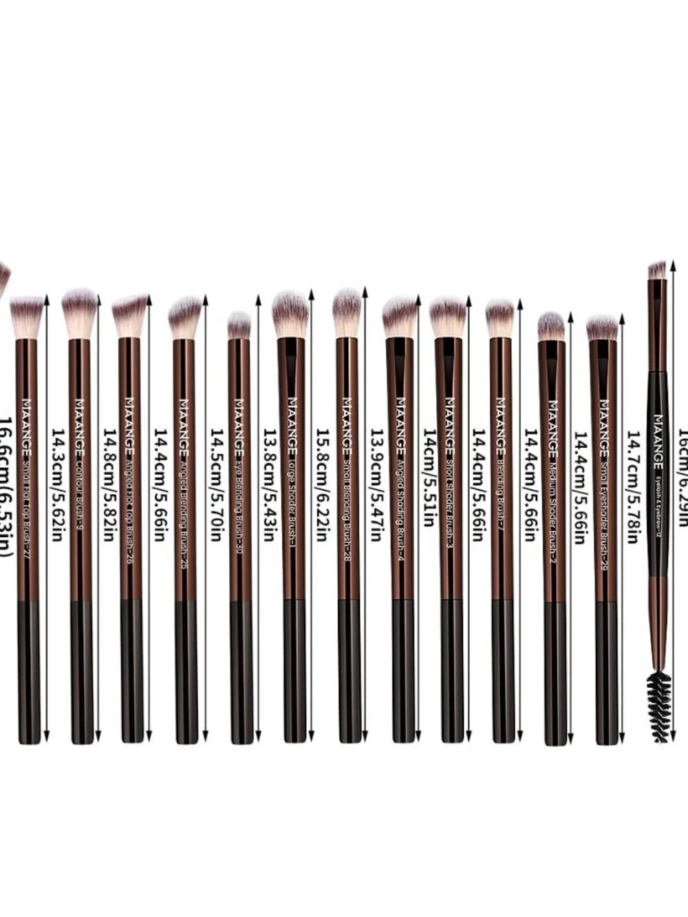 MAANGE 13 PCS Makeup Brushes Angled/Round/Flat Blending Eyebrow Eyeshadow Concea